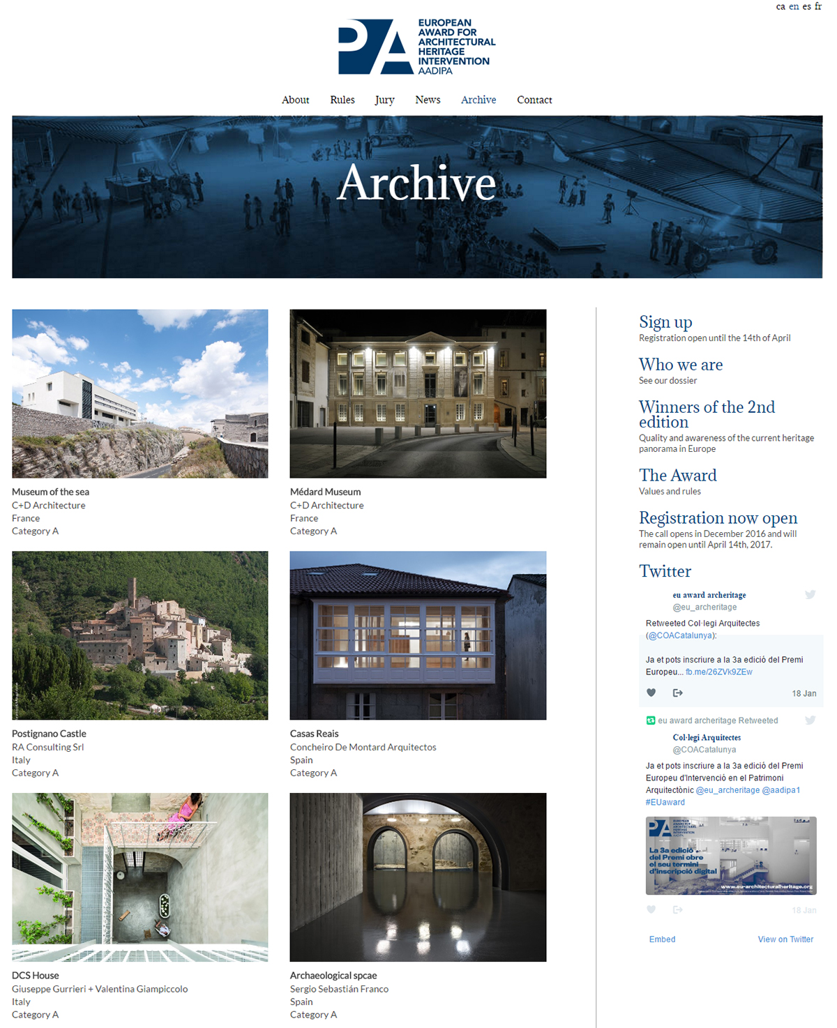 An Archive on European Architectural Heritage Intervention